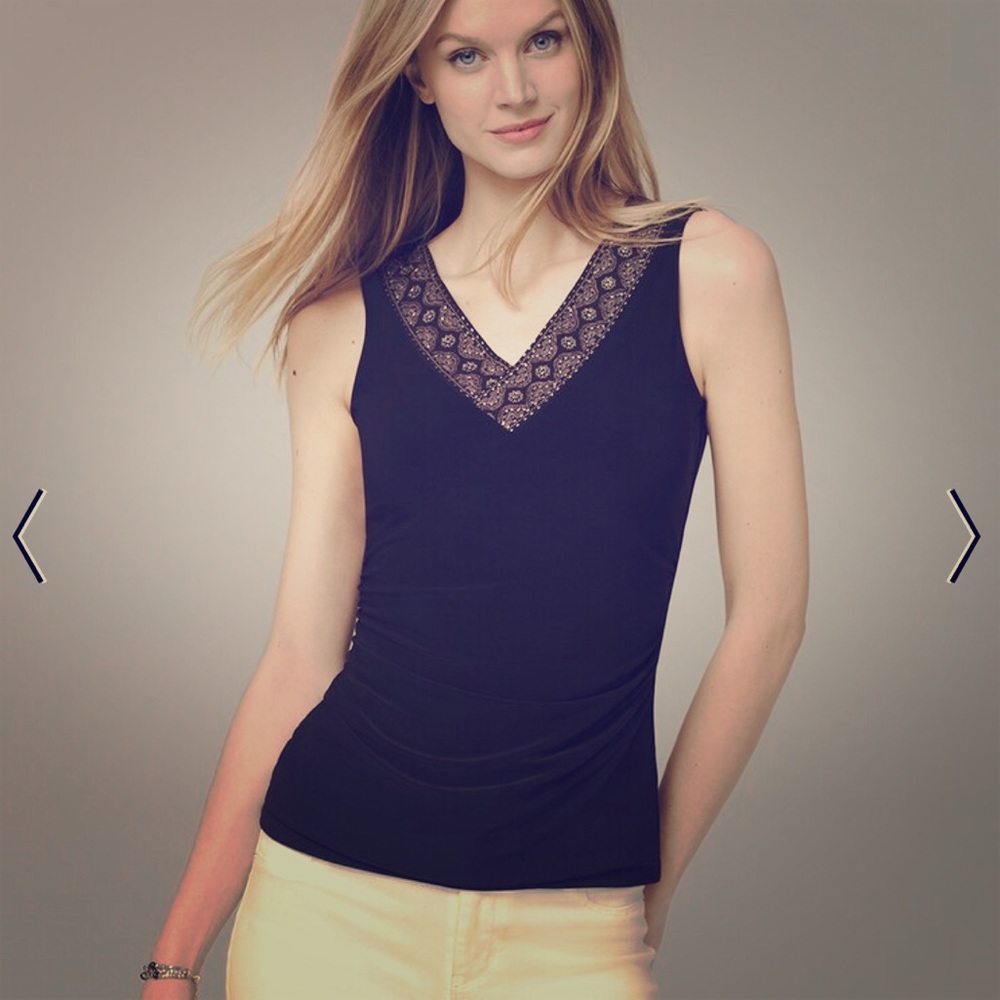 Embroidered neckline tank from WHBM